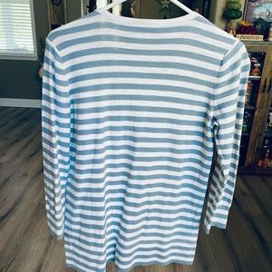 Loft Blue and White Top